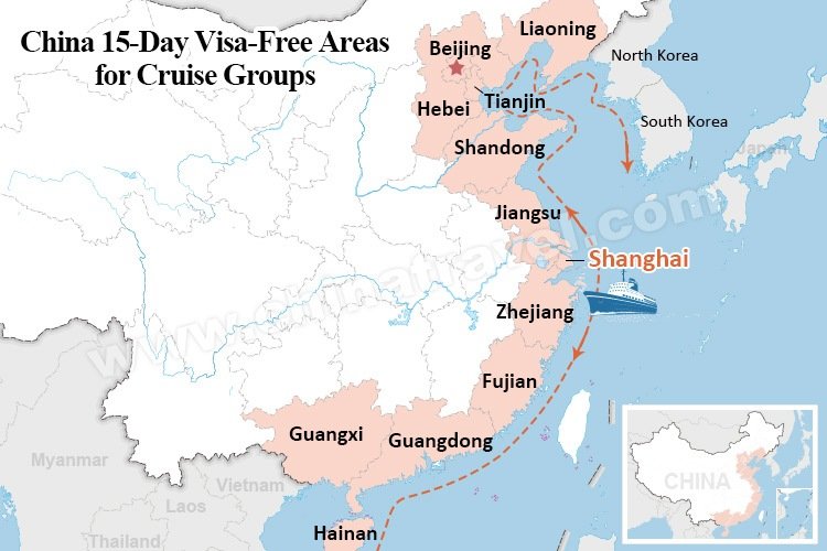 China 15-Day Visa-Free Areas