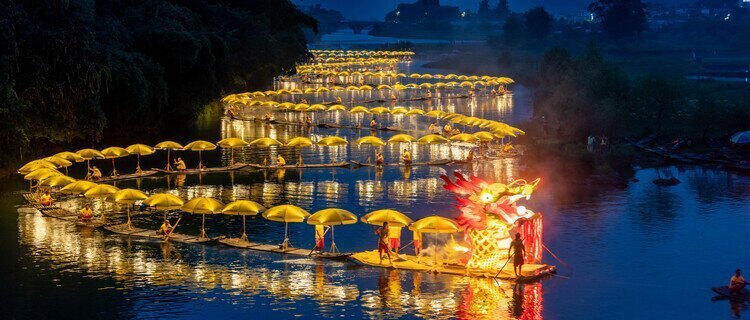 Golden Dragon Parade on the Yulong River