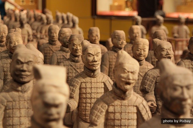 Terracotta Warriors face east