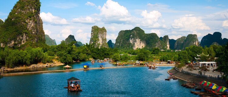 Yulong River in a Sunny Morning