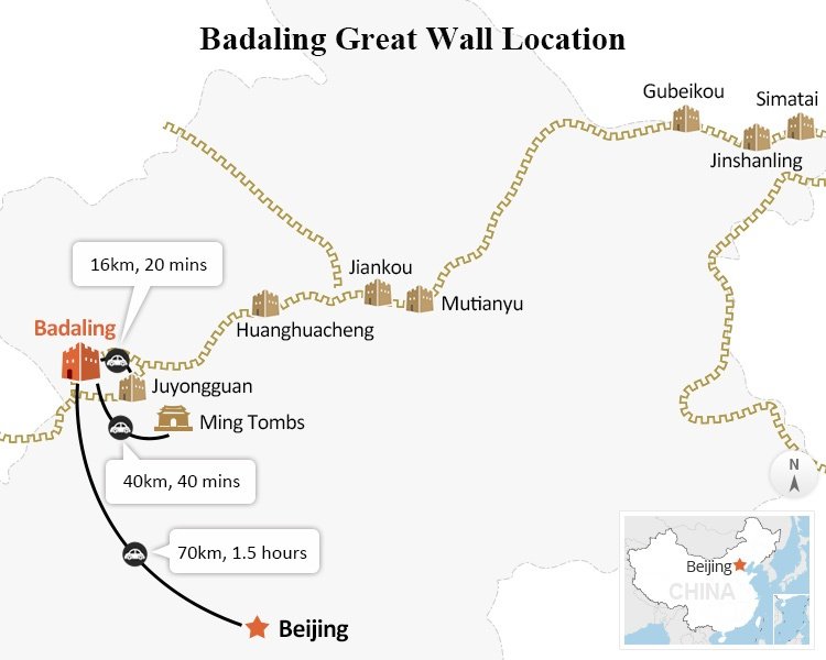 badaling great wall location