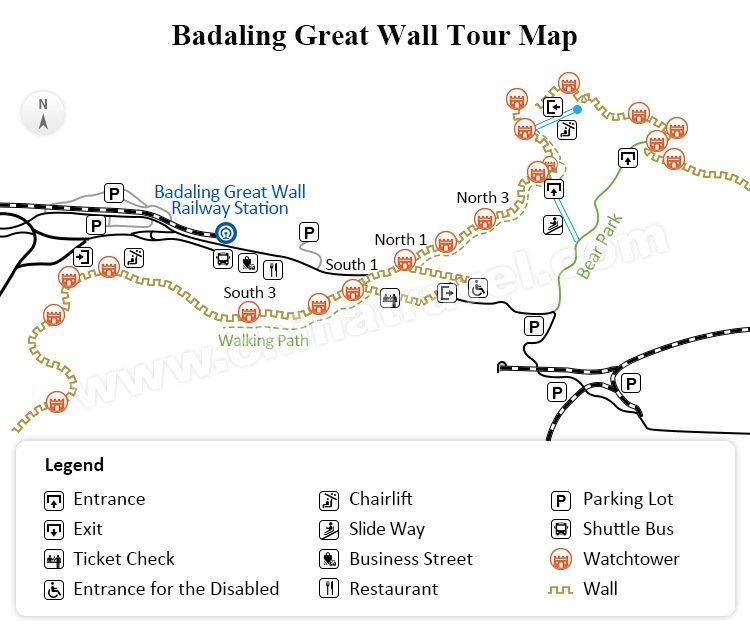 Badaling Great Wall Tour Map