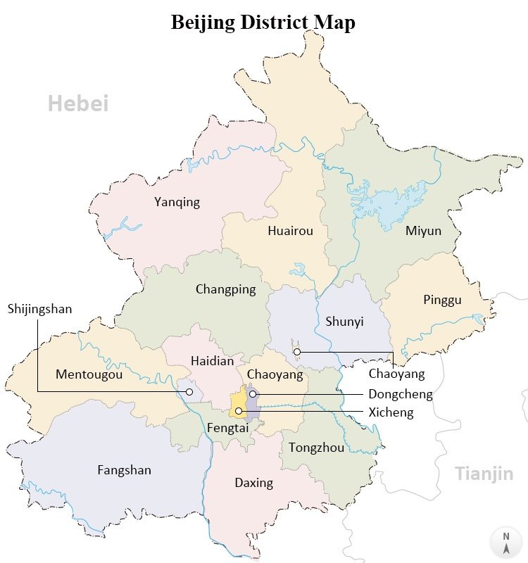Beijing District Map