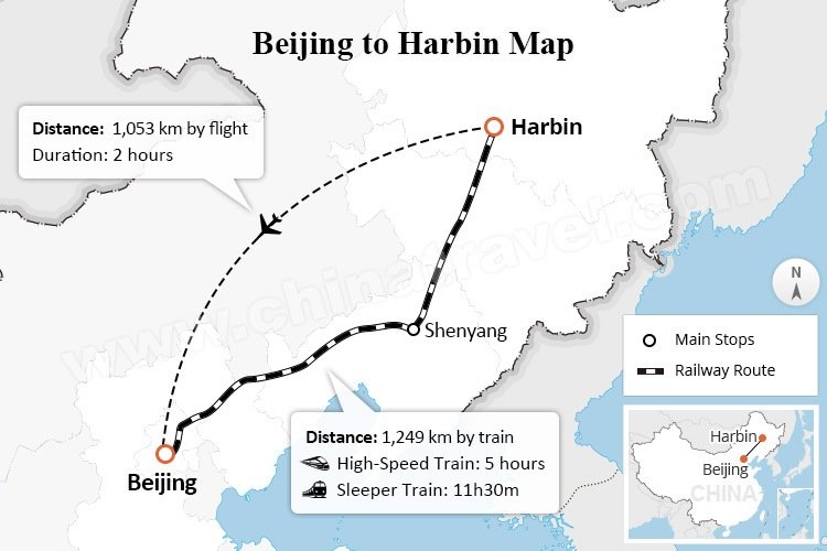beijing to harbin map