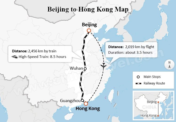 Beijing to Hong Kong Map