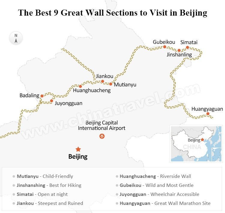 Best great wall sections to visit in Beijing
