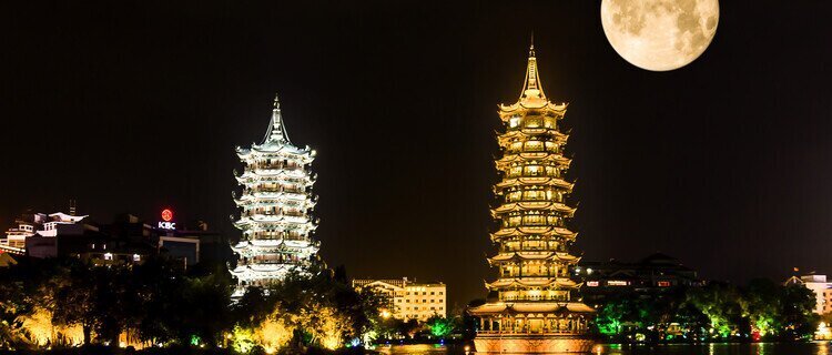 the sun and moon pagodas