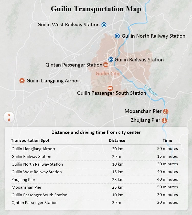 guilin transportation map