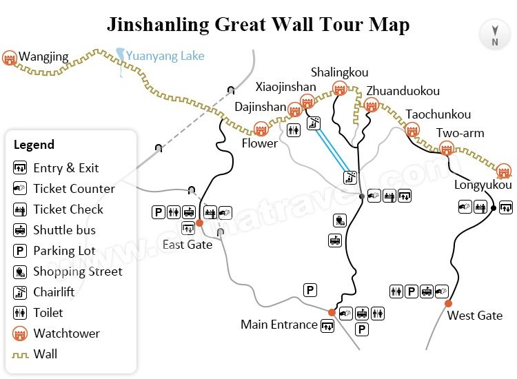 Jinshanling Great Wall Tour Map