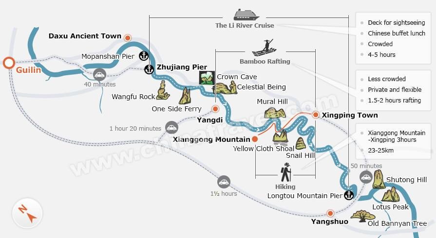 Li River Highlights Map