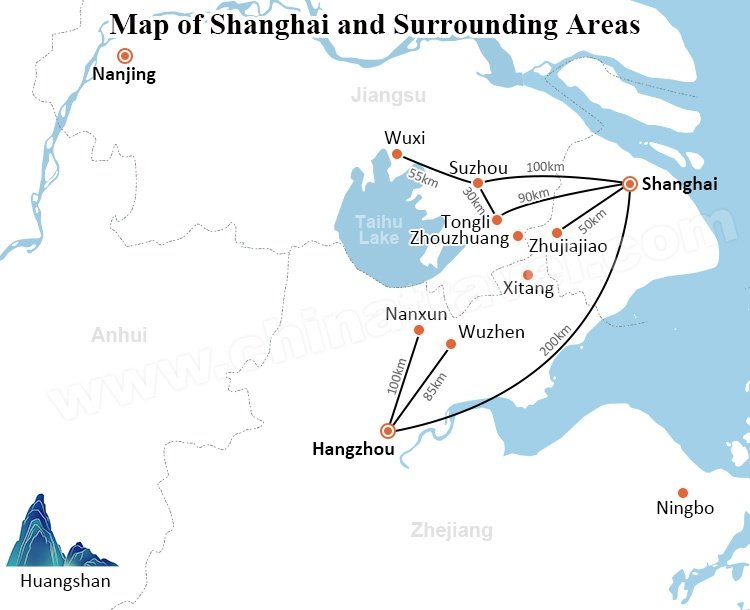 Map of Shanghai and Surrounding Areas
