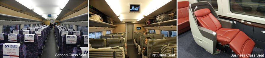 Different Types of Seats on Bullet Trains