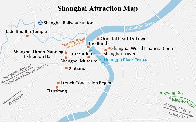 Shanghai Attraction Map