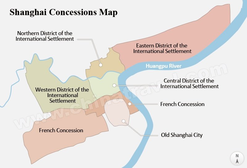 Shanghai Concessions Map