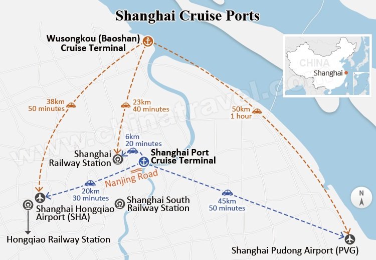 Shanghai Cruise Ports map
