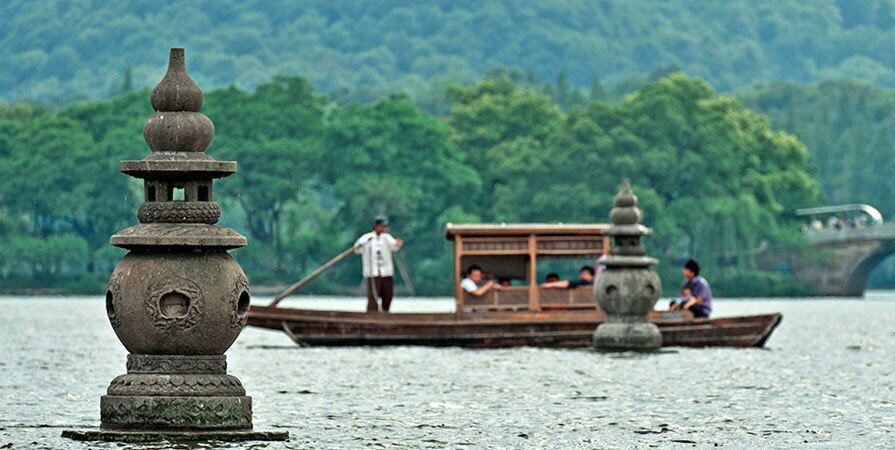 Three Miniature Pagodas on West Lake 