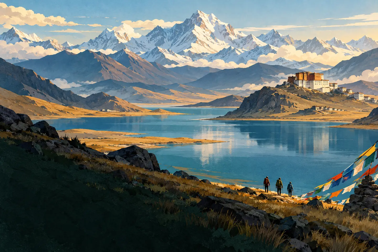 Original illustrated planning visual for the Drepung Monastery visitor guide