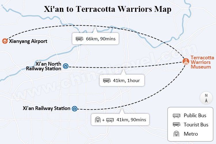 Xi'an to Terracicca Warriors map